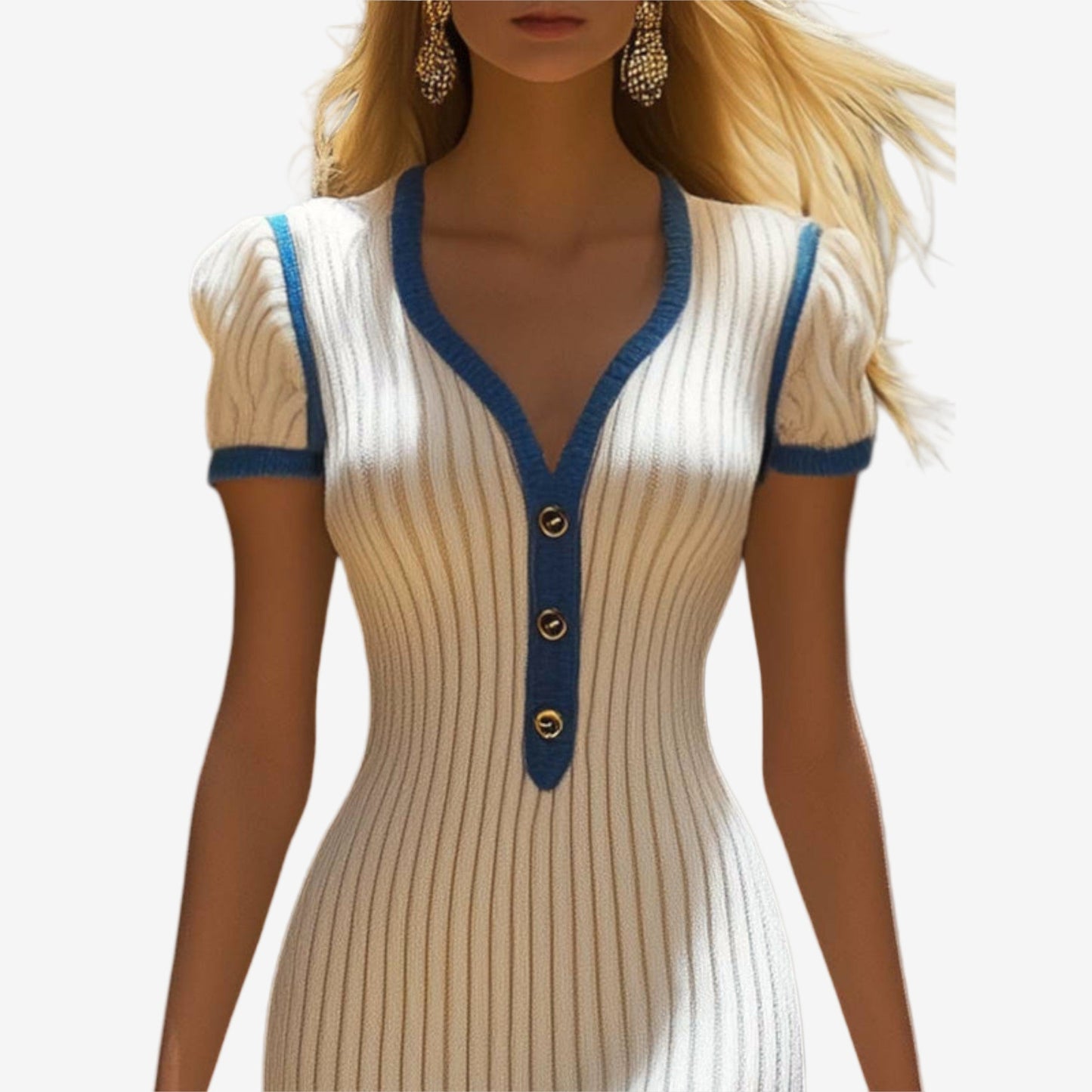 Elda™ Midi con Detalles Contrastados