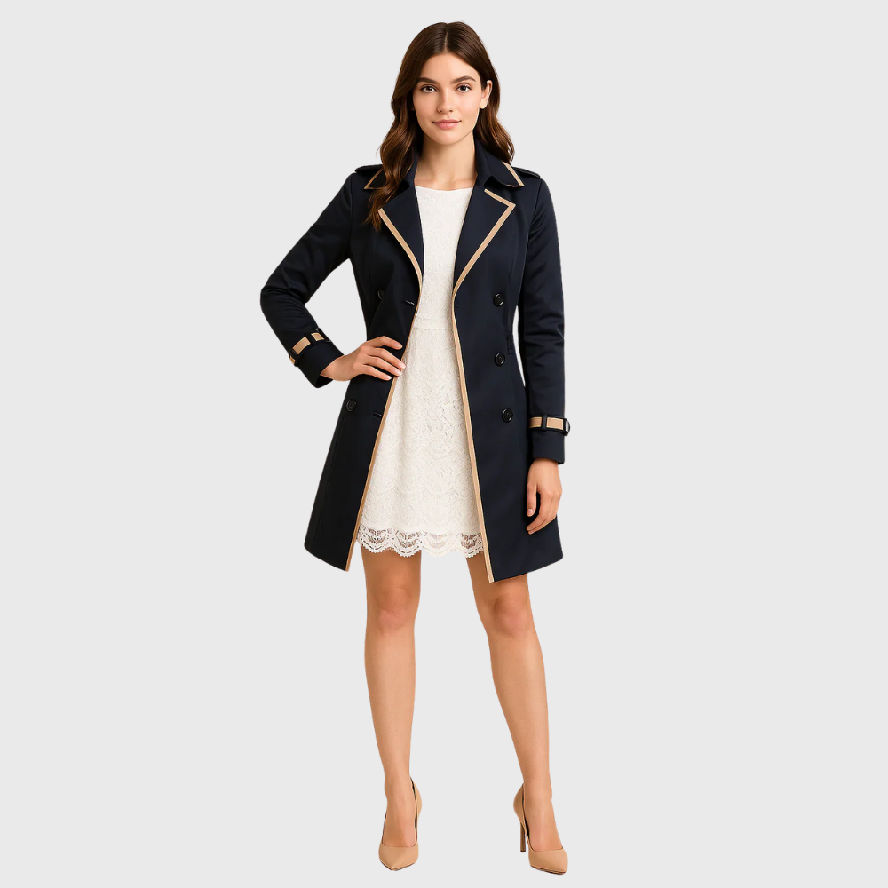 Ainhoa™ - Chaqueta cruzada con bordes en contraste