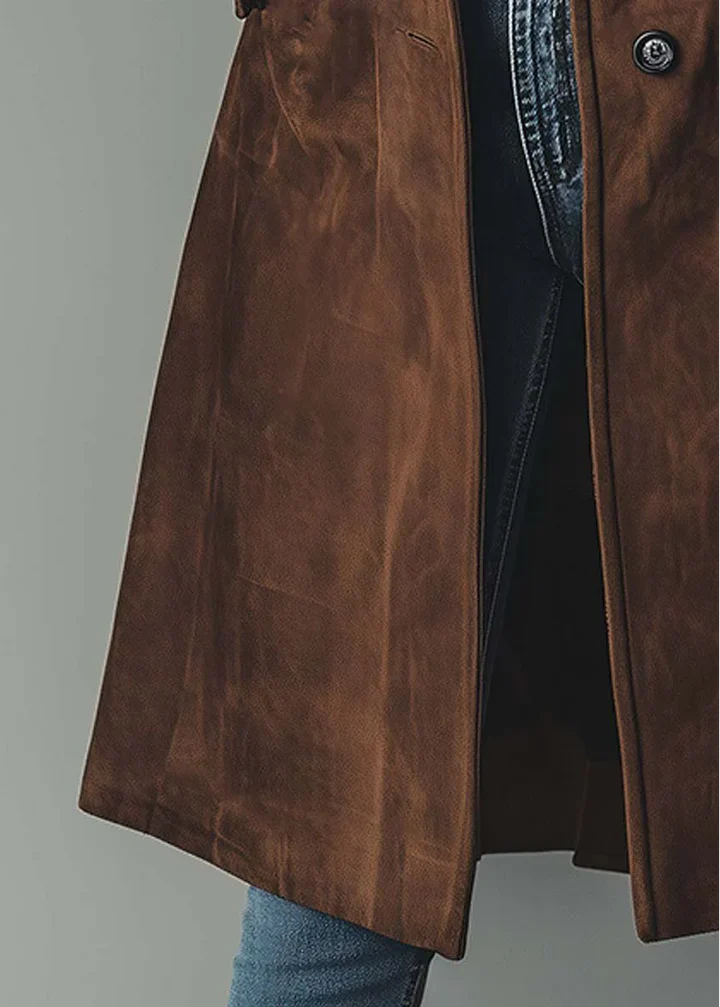 Gina - Elegante abrigo con textura de ante