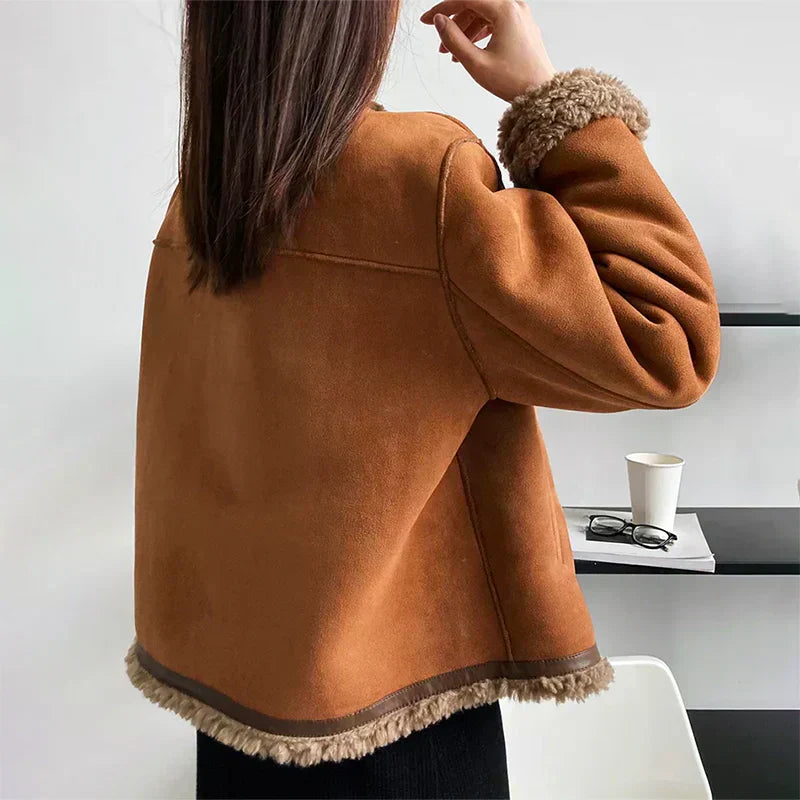 Mariona | Chaqueta marrón cálida de cuero