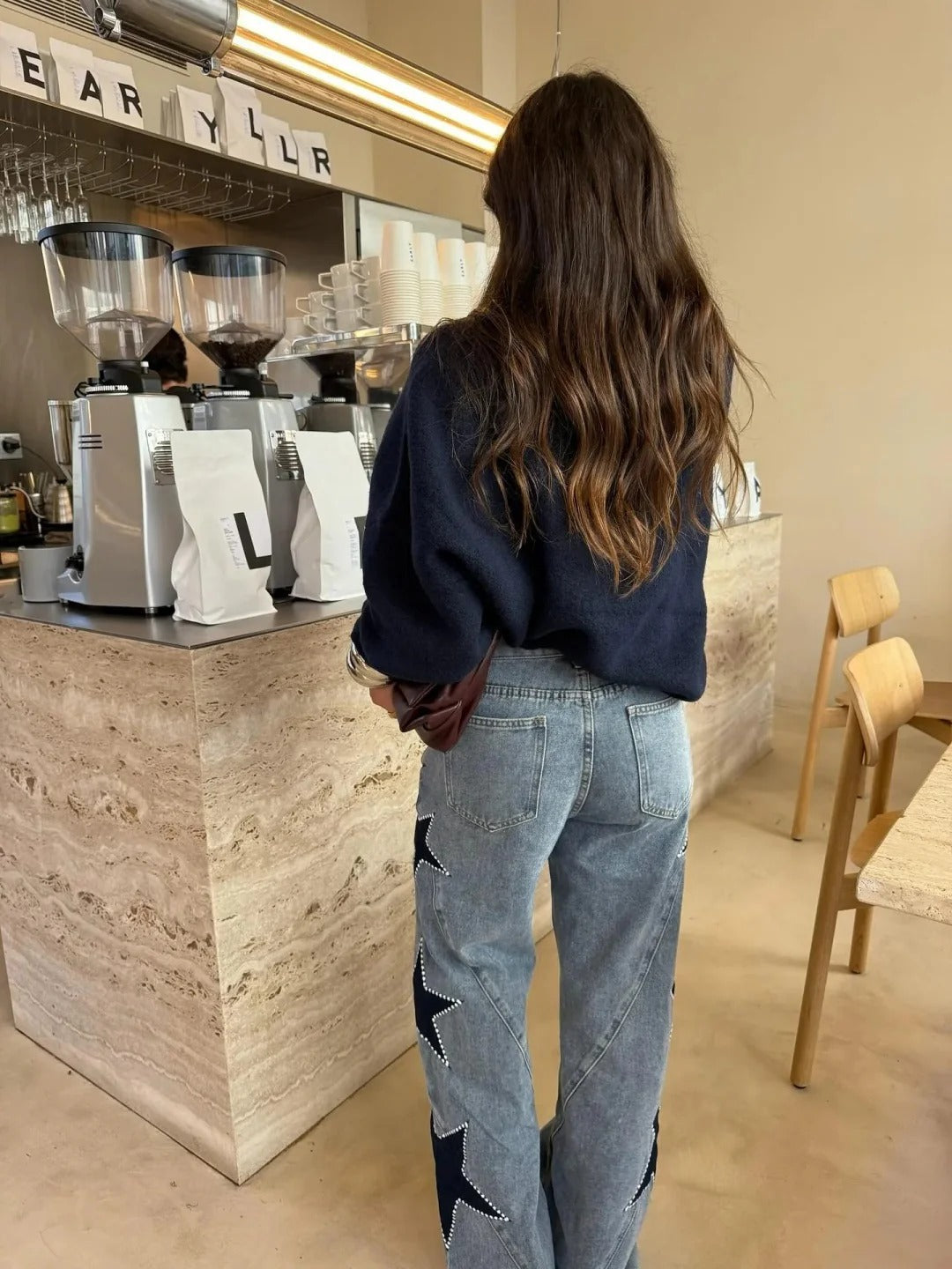 Gabriela | Jeans Casual rectos de estrellas