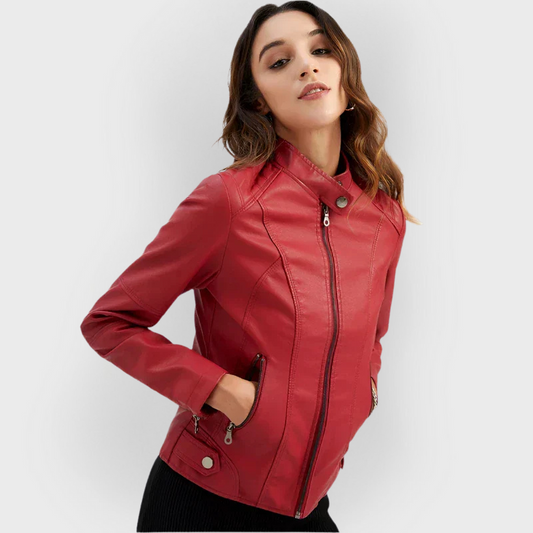 Sara | Chaqueta minimalista de piel lisa