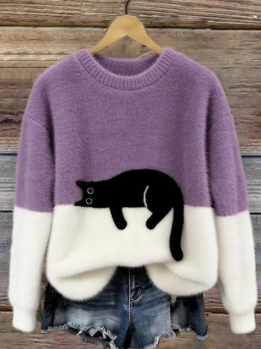 Luna | Sudadera de mujer con estampado de gato