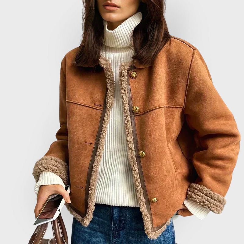 Mariona | Chaqueta marrón cálida de cuero