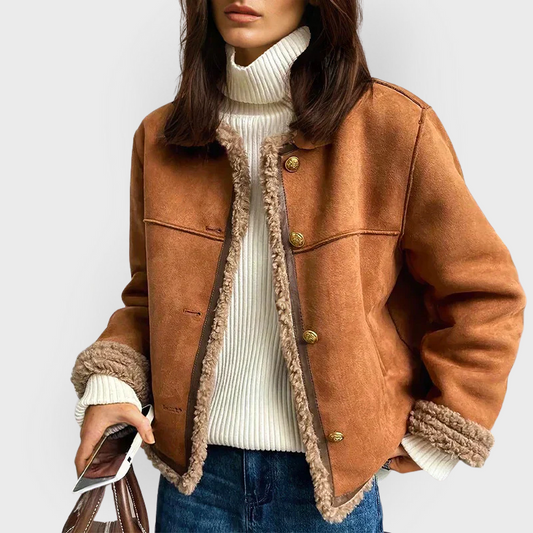 Mariona | Chaqueta marrón cálida de cuero