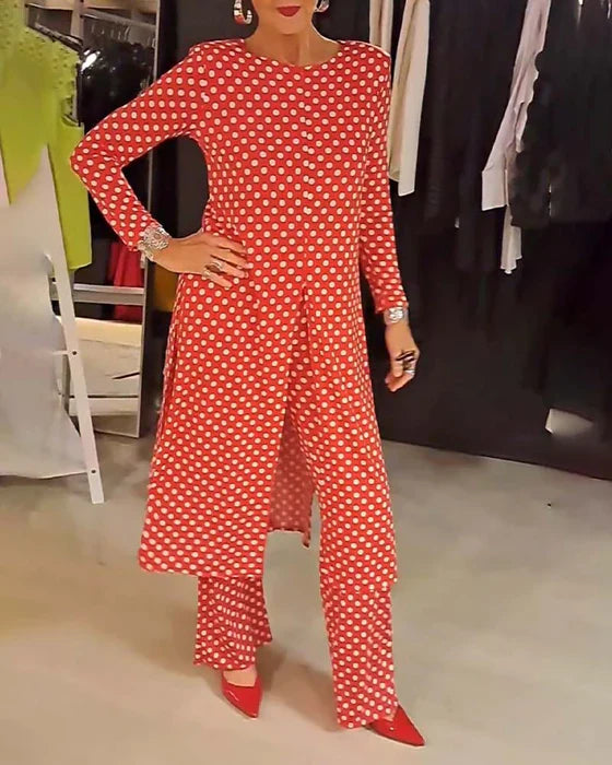 LILIANA | Conjunto de dos piezas con estampado de lunares para una elegancia desenfadada y looks veraniegos versátiles