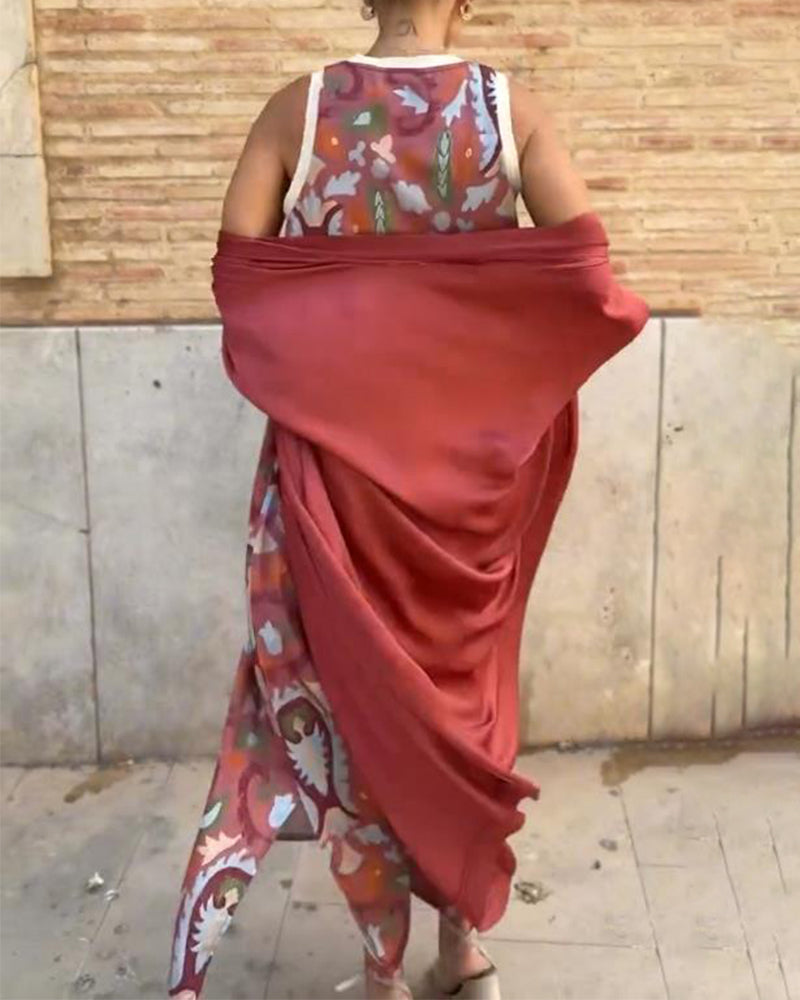 VALENTINA | Conjunto de dos piezas con estampado moderno para comodidad urbana y estilo cotidiano