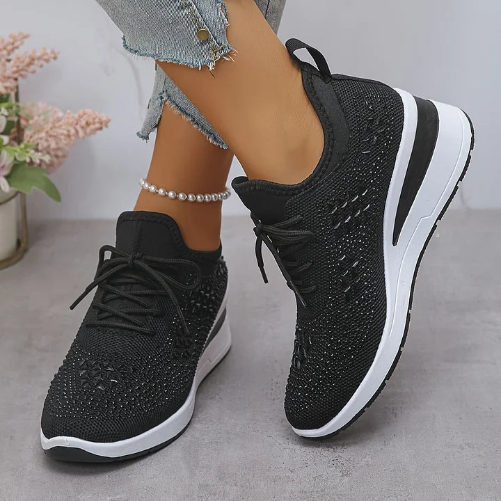 Gisela – Zapatillas ortopédicas con pedrería brillante
