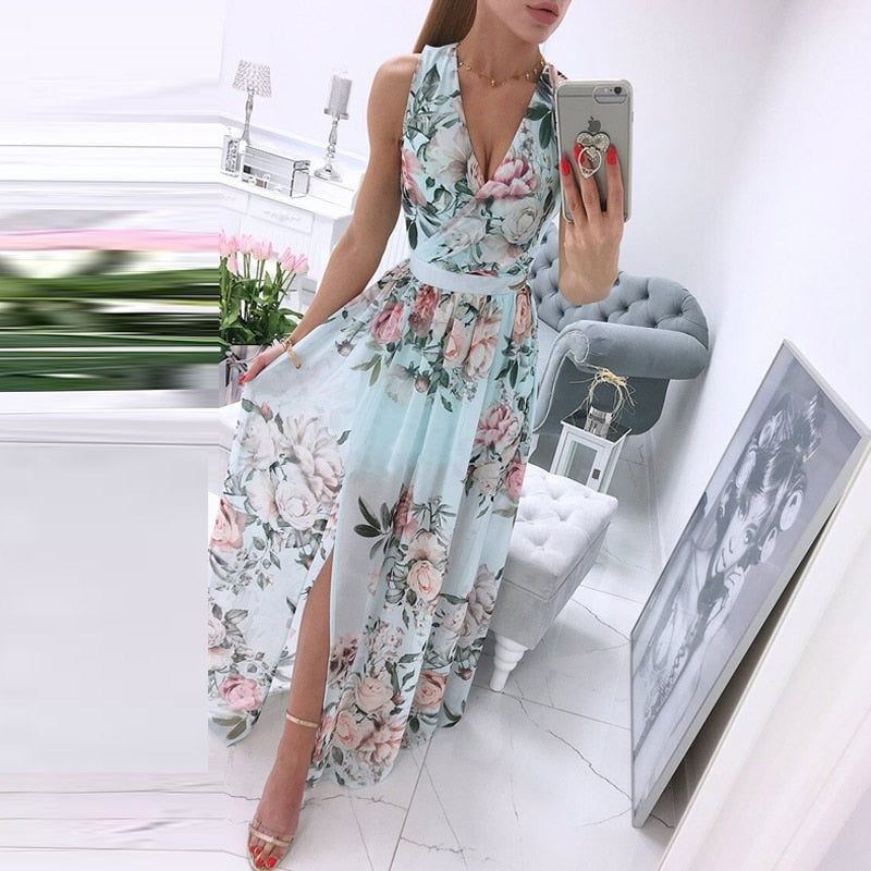 Carol - Vestido de playa de mujer sin mangas y escote en V