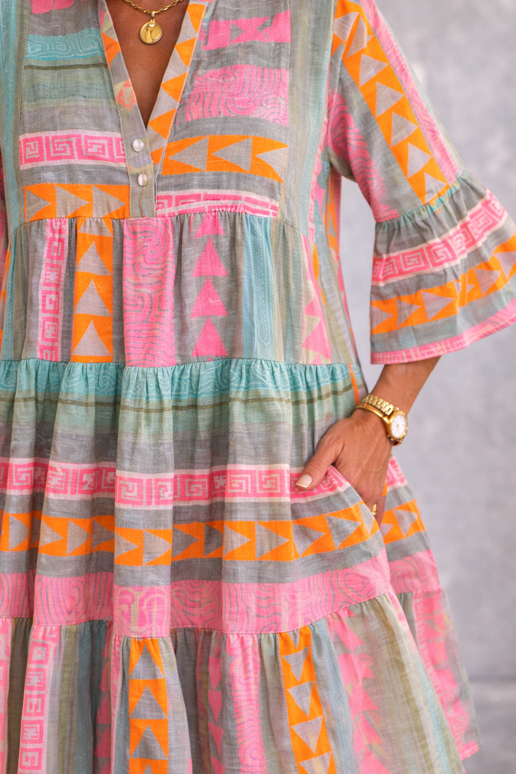 Lucía | Vestido midi holgado con estampado