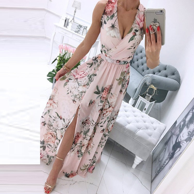 Carol - Vestido de playa de mujer sin mangas y escote en V
