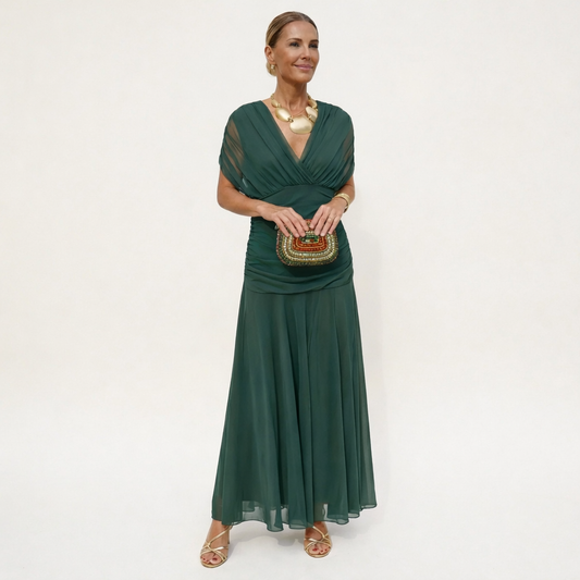 Isabella™ | Vestido Floral Largo con Escote en V