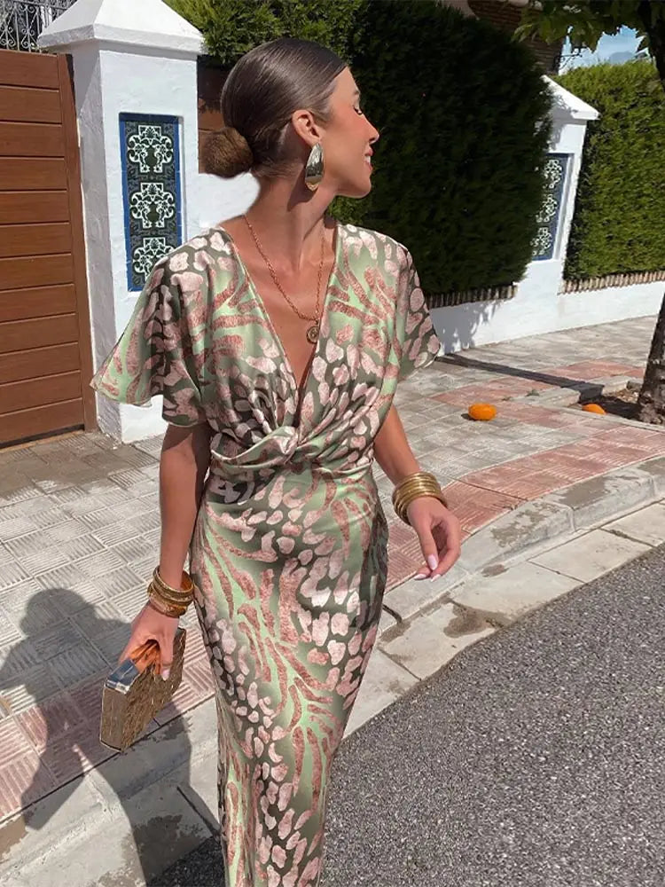 Claudia | Vestido midi color cobre