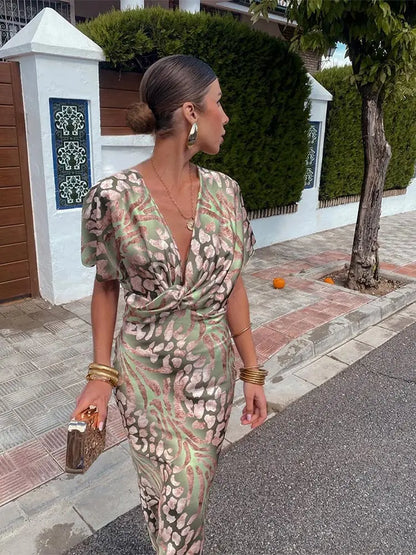 Claudia | Vestido midi color cobre