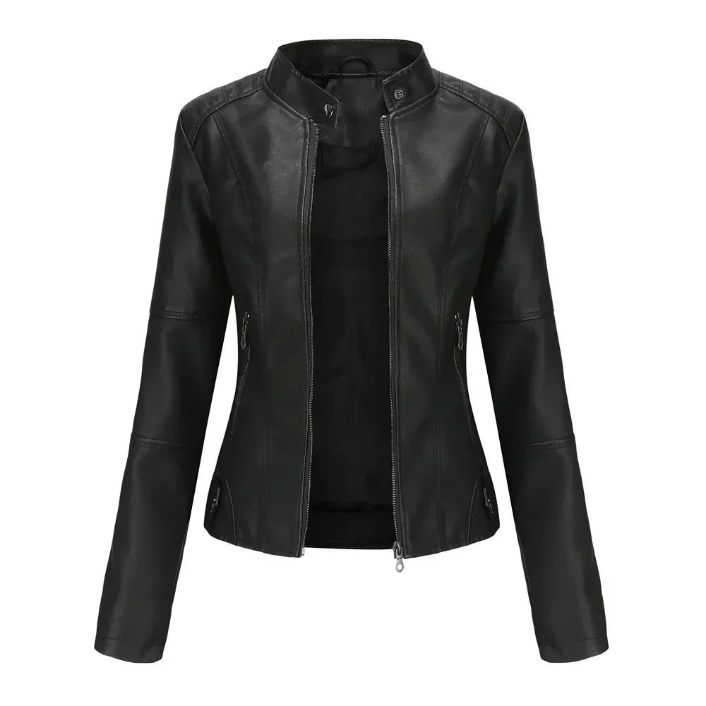 Sara | Chaqueta minimalista de piel lisa