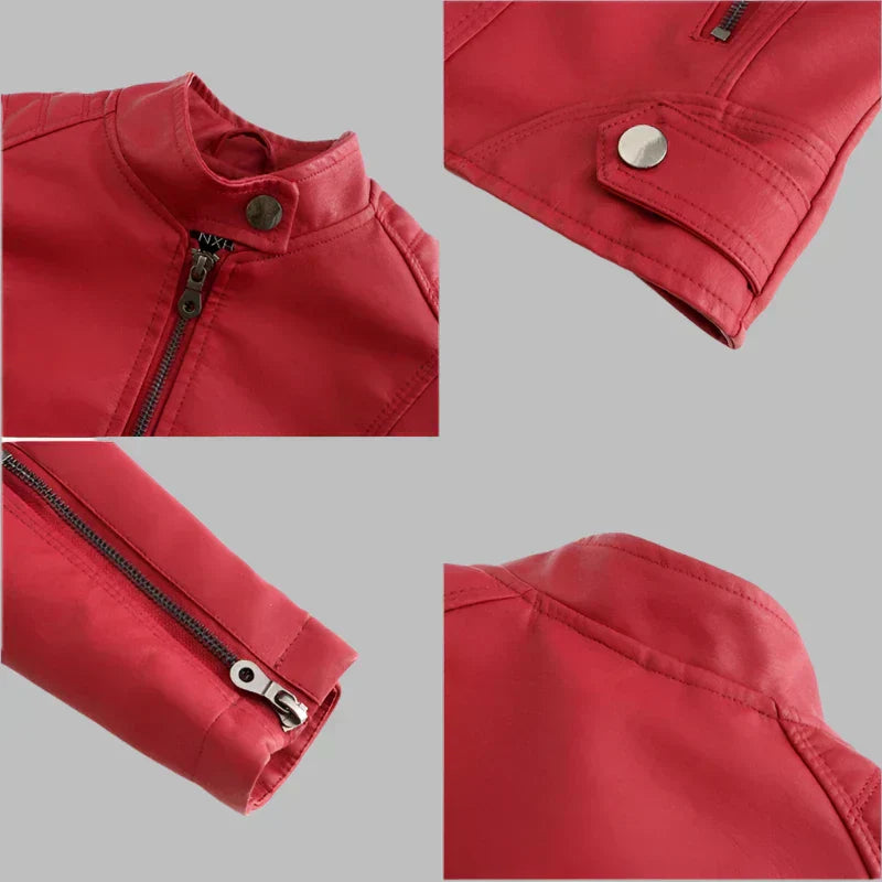 Sara | Chaqueta minimalista de piel lisa