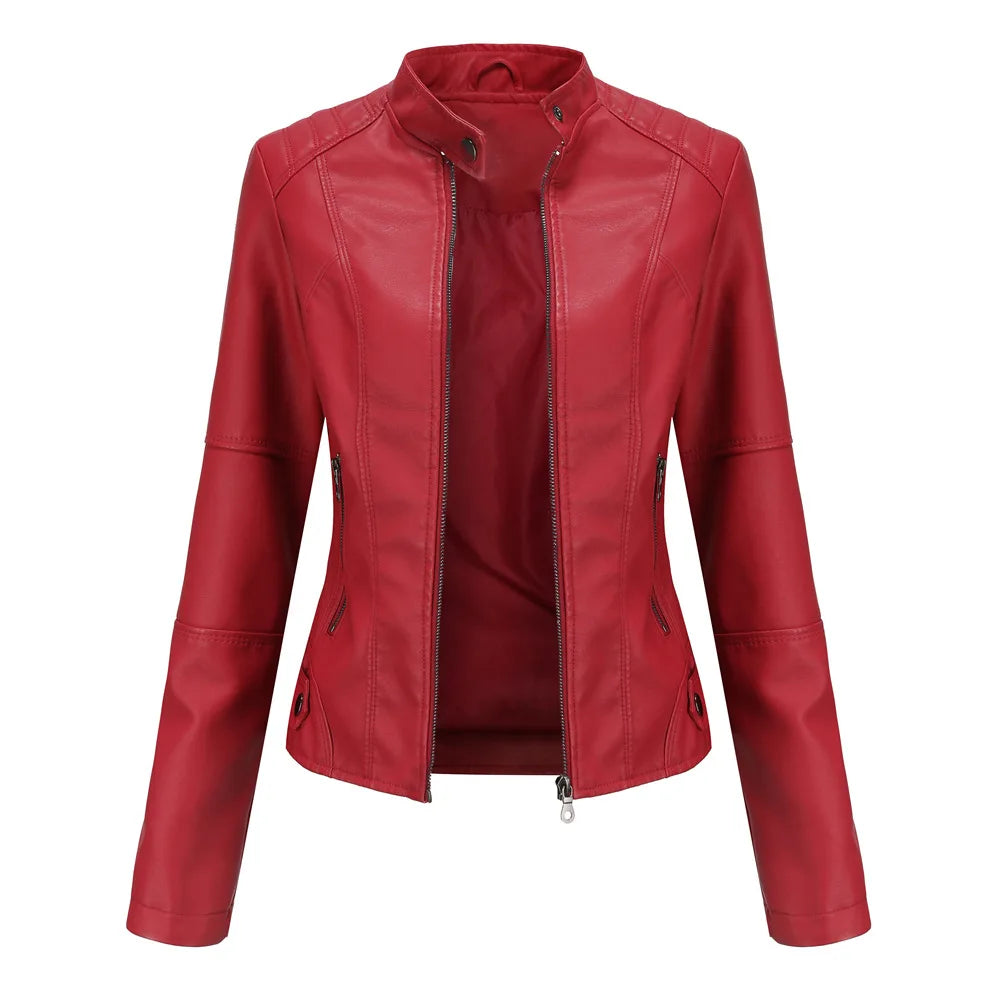 Sara | Chaqueta minimalista de piel lisa
