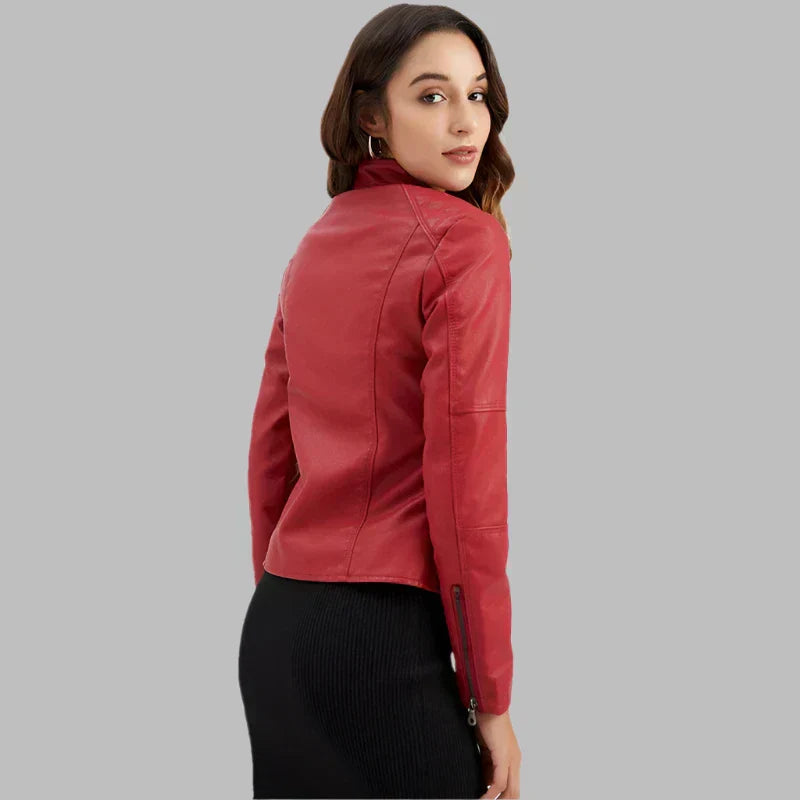 Sara | Chaqueta minimalista de piel lisa