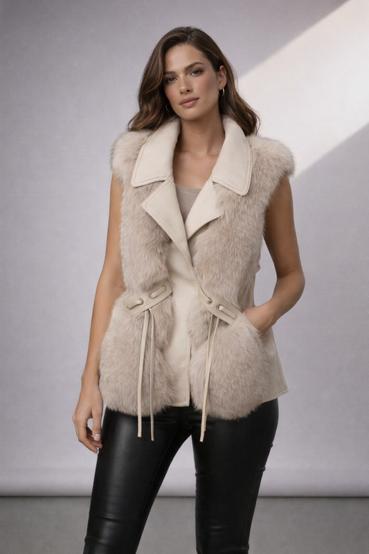 Maeva™ - Elegante chaleco de cuero