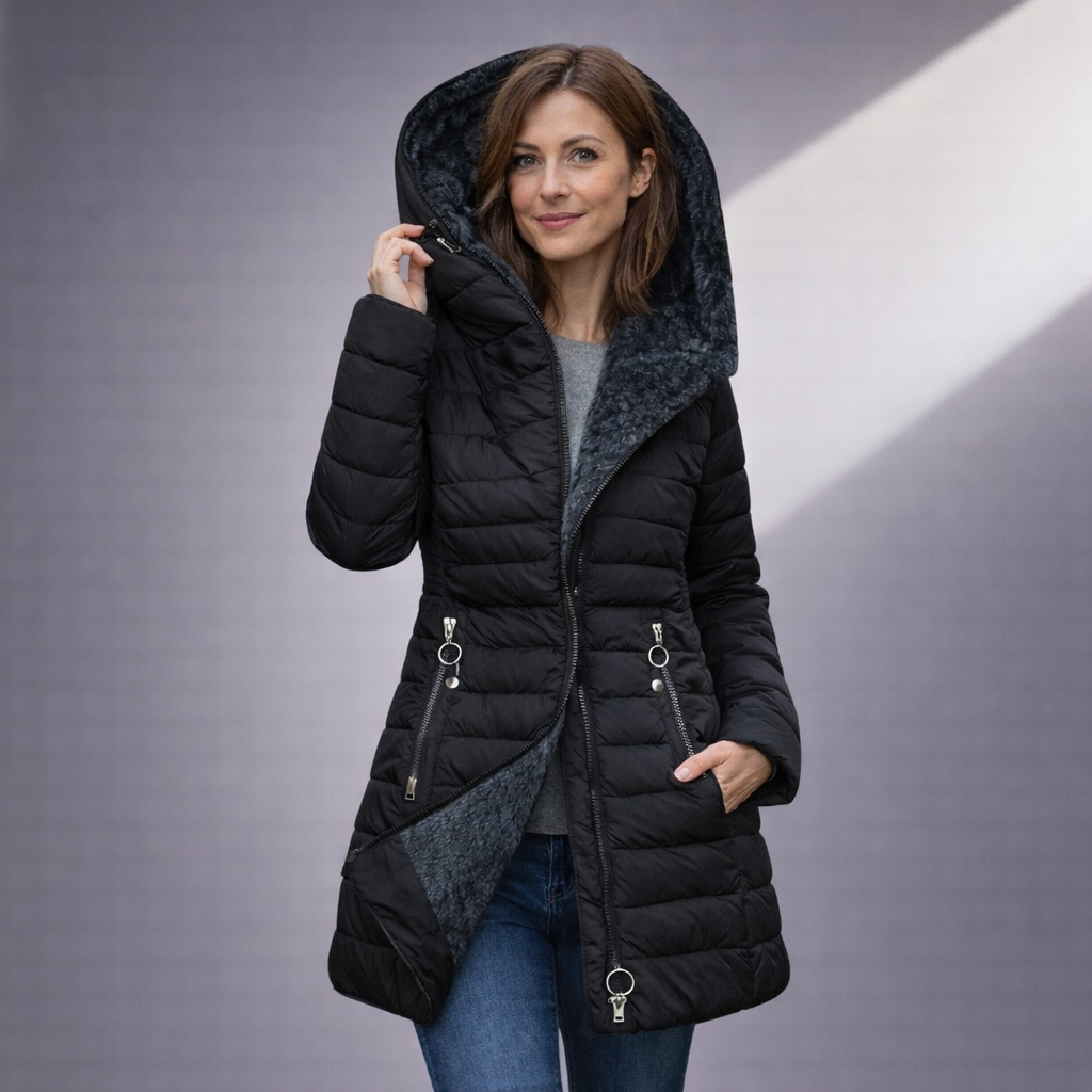 Alejandra™ | Abrigo acolchado impermeable con capucha