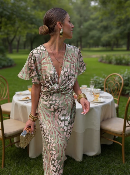 Claudia | Vestido midi color cobre