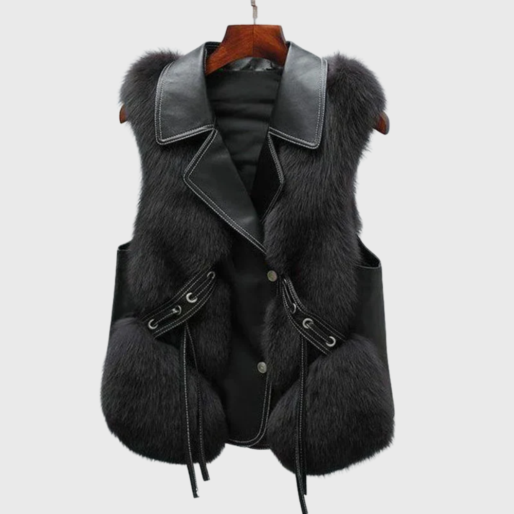 Maeva™ - Elegante chaleco de cuero