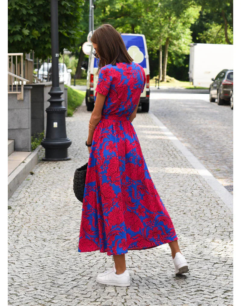 Nagore™ | Vestido acampanado con escote en V