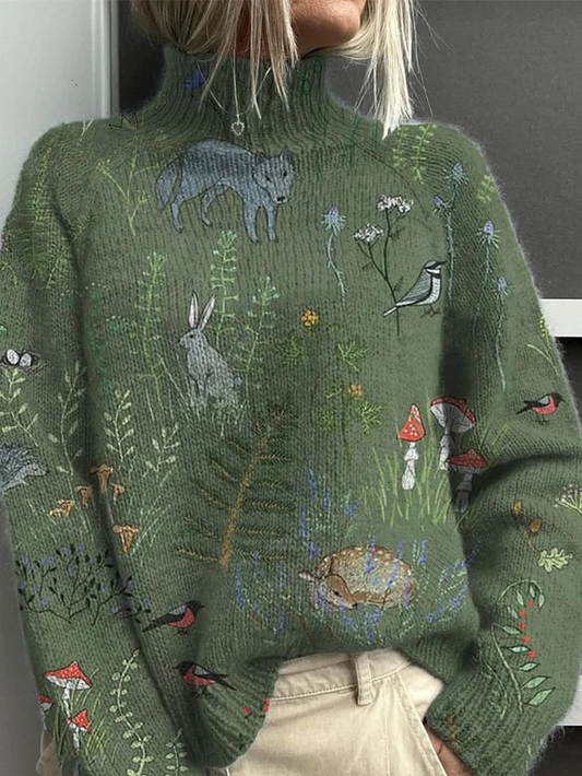 Amelia – Jersey de cuello alto cálido y elegante.