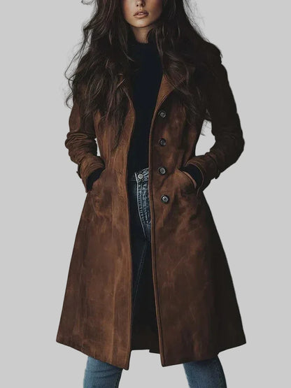 Gina - Elegante abrigo con textura de ante