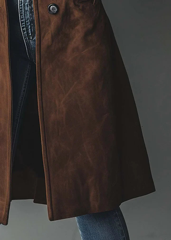 Gina - Elegante abrigo con textura de ante