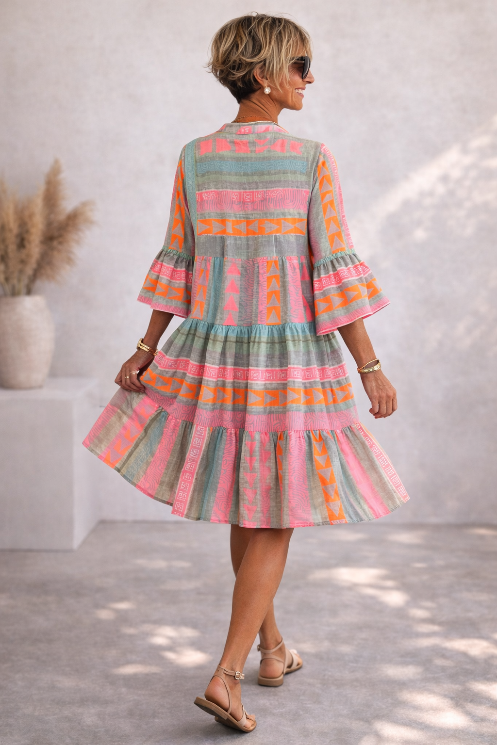 Lucía | Vestido midi holgado con estampado