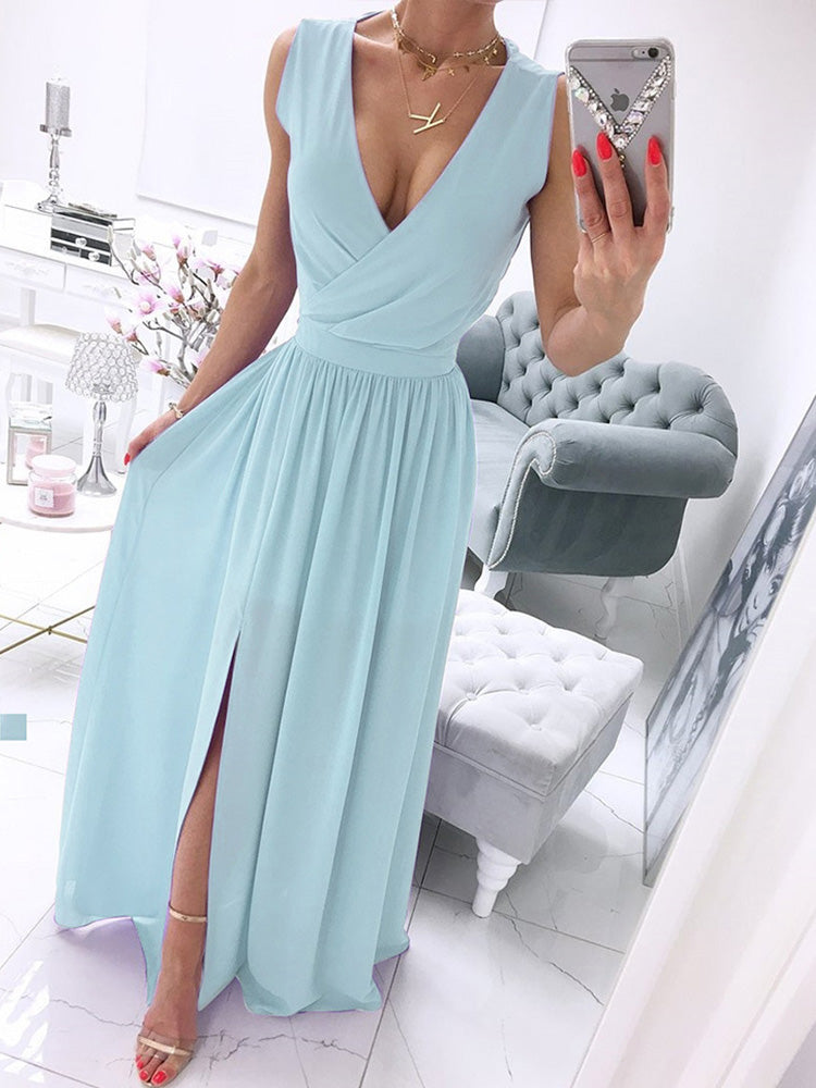 Carol - Vestido de playa de mujer sin mangas y escote en V