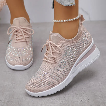 Gisela – Zapatillas ortopédicas con pedrería brillante