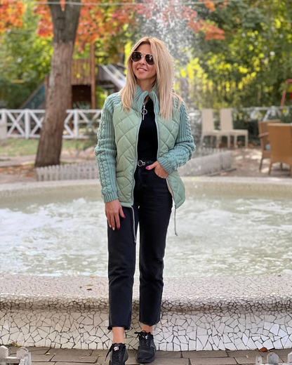 Martina®️ - Chaqueta Patchwork de punto para mujer