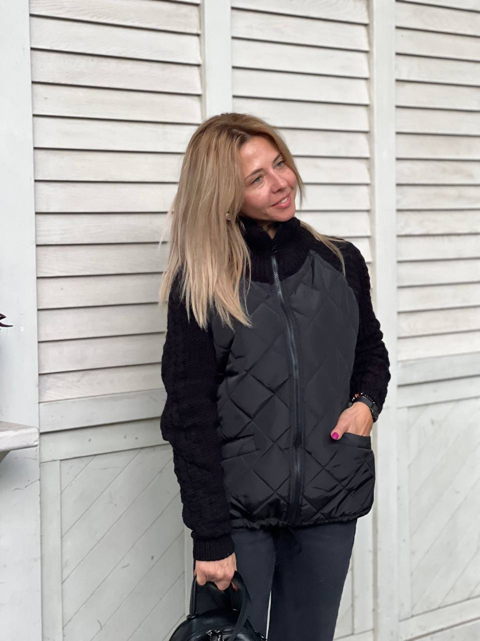 Martina®️ - Chaqueta Patchwork de punto para mujer