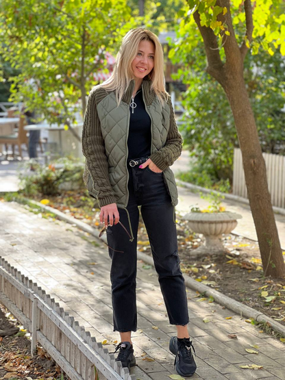 Martina®️ - Chaqueta Patchwork de punto para mujer