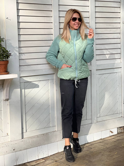 Martina®️ - Chaqueta Patchwork de punto para mujer