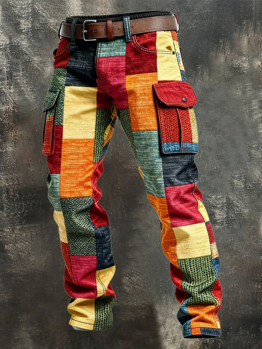 Pura Esencia™ | PANTALÓN CARGO PARA HOMBRE PATCHWORK