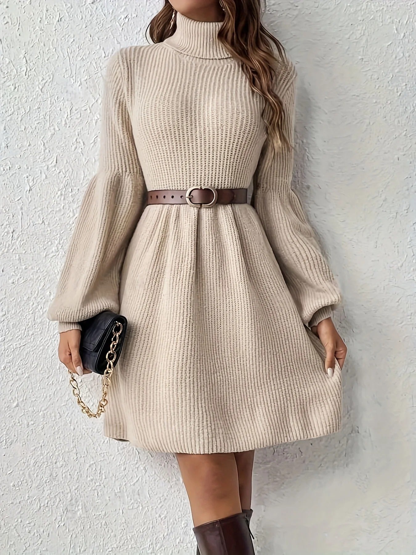 Marta – Vestido Suéter con Vuelo