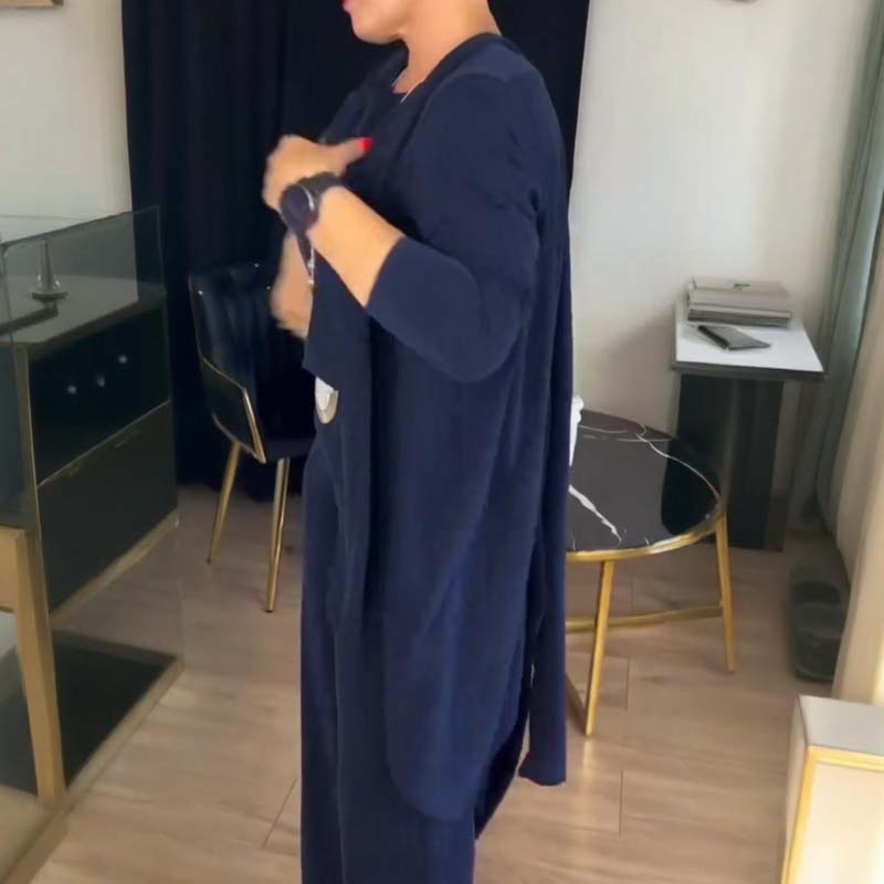 GABRIELLA | Conjunto de 3 piezas con cárdigan largo cómodo, elegante y versátil para todas las ocasiones.