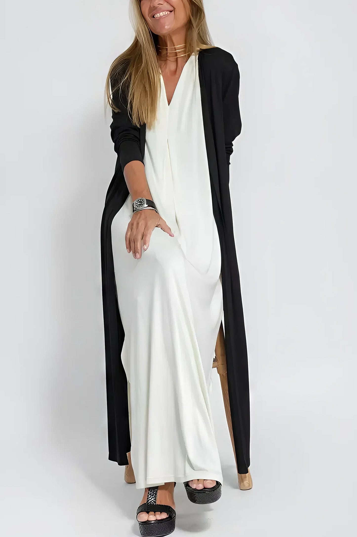 Elisenda | Elegante vestido largo con cárdigan a juego